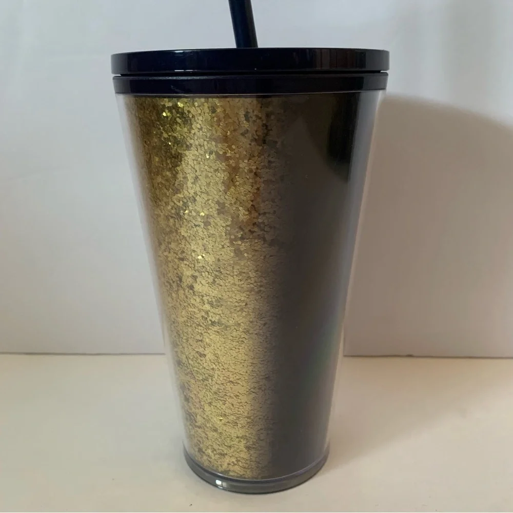 NWT. Starbucks Navy Blue and Gold Glitter Tumbler